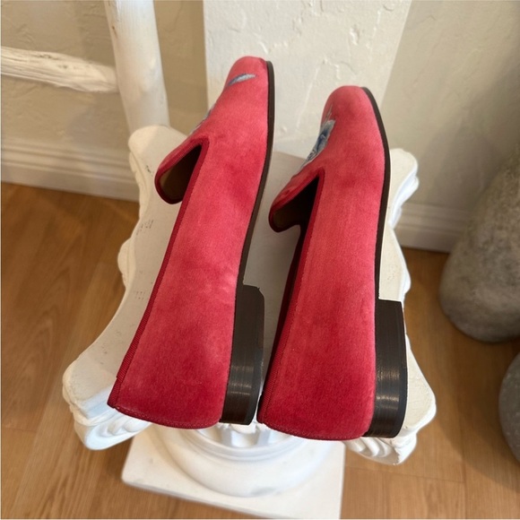 LoveShackFancy x Stubbs & Wootton Rose Bow Slipper – Fuchsia Pink Velvet. EUC - Picture 8 of 14